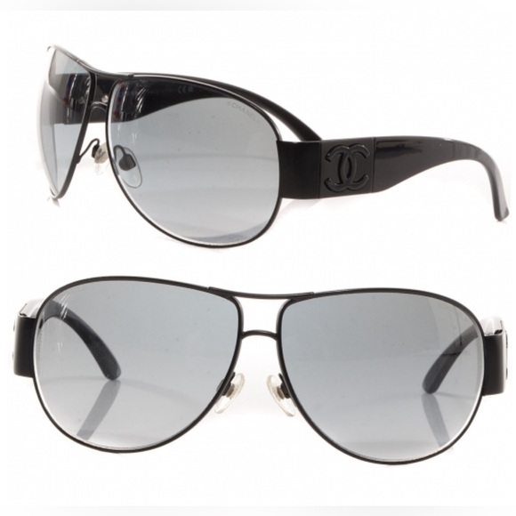 CHANEL Black Aviator Sunglasses 4128 - Picture 1 of 16
